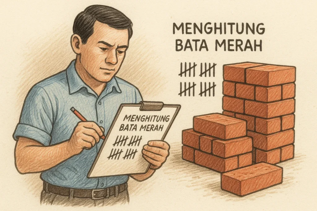 menghitung batu bata merah