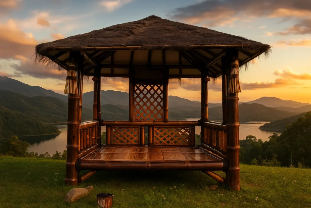 Konsep gazebo terbuka dan simpel
