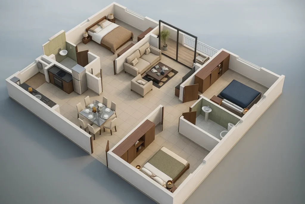 Denah Mewah konsep Apartemen