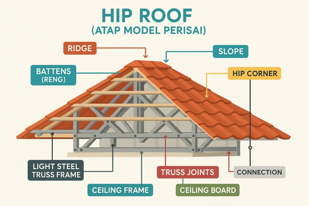 atap baja ringan potongan perisai