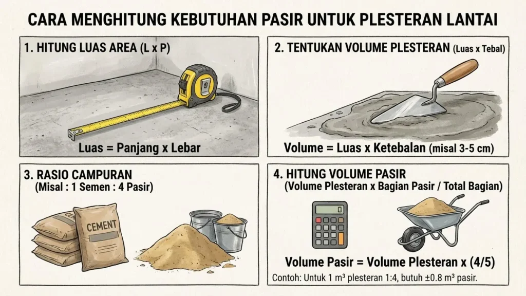 Cara Menghitung Kebutuhan Pasir untuk Plester Lantai