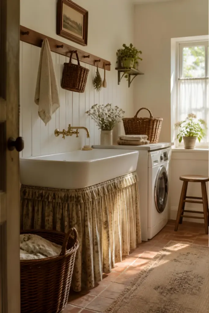 Add Charm with Beadboard and a Skirted Sink
