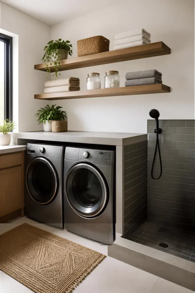 Laundry Corner with Built-in Dog Wash