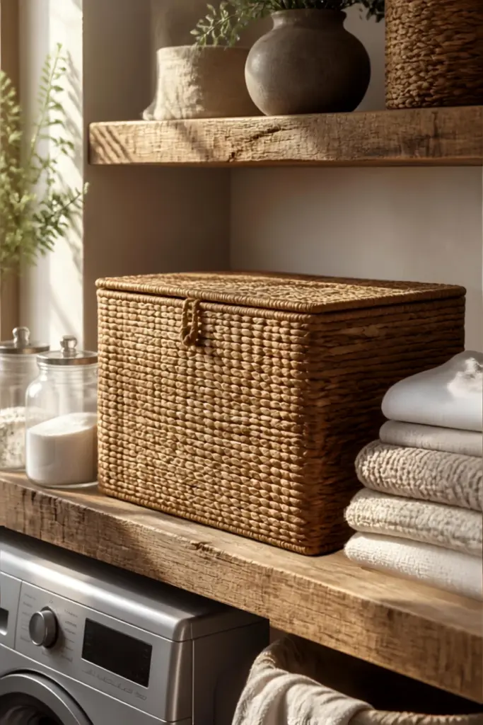  Lidded Seagrass Storage Basket