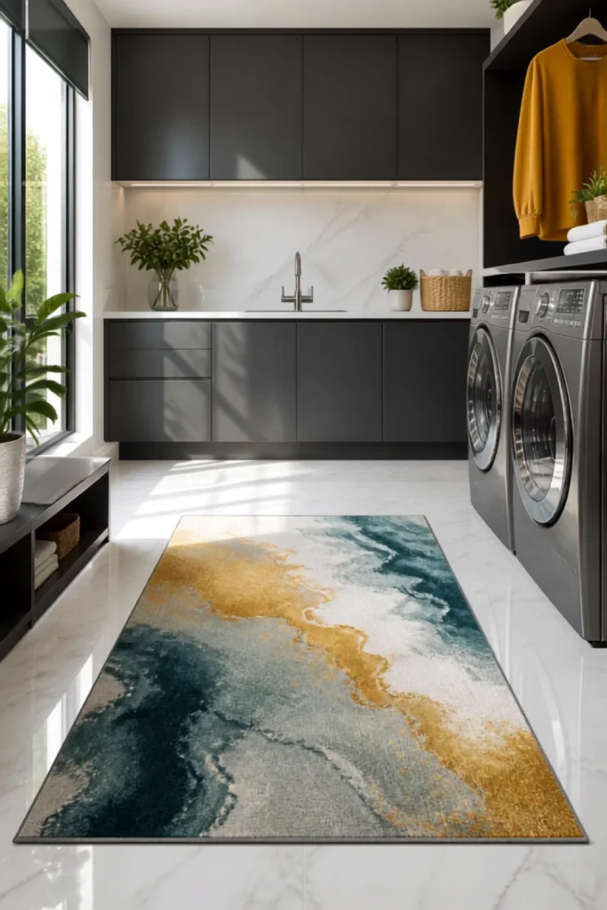 Modern Abstract Washable Area Rug