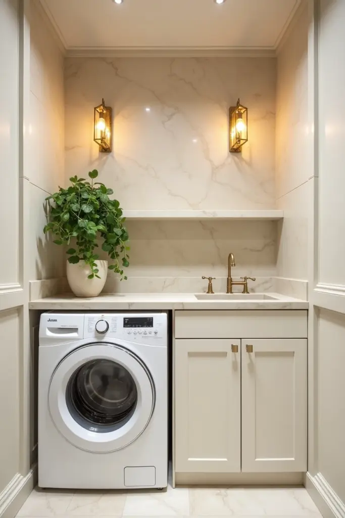 Minimalist Cream Space with Gold Accents