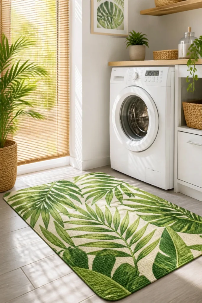 Tropical Botanical Print Indoor-Outdoor Mat