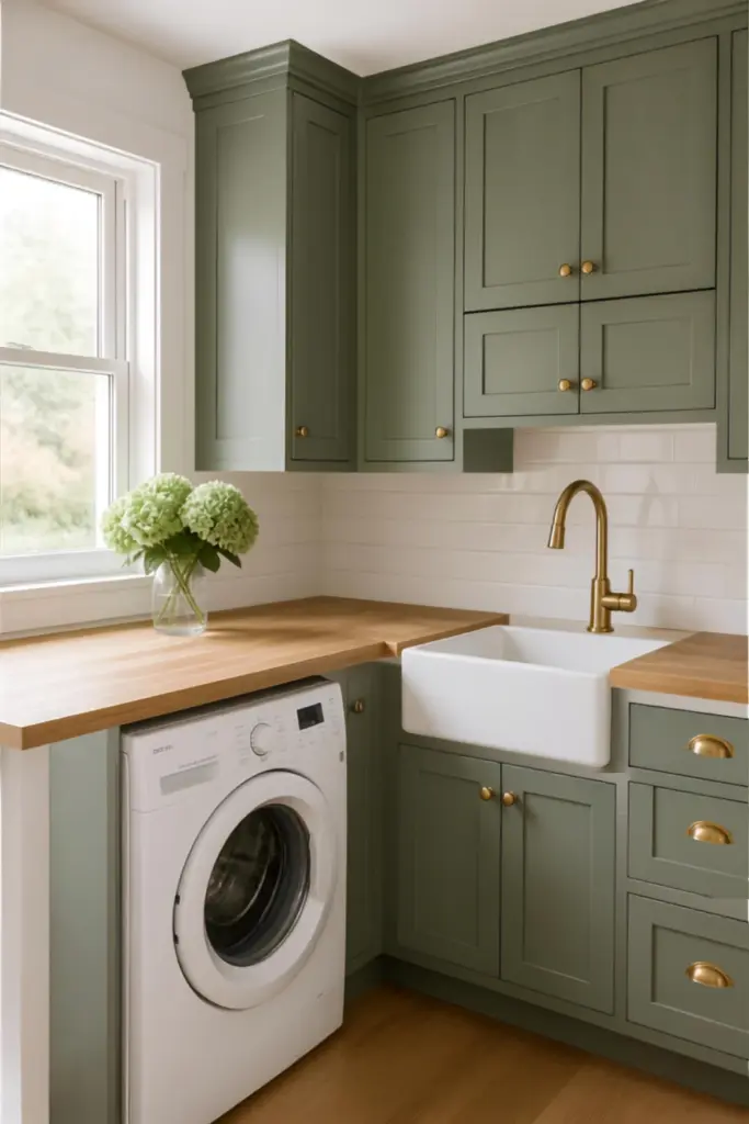 Farmhouse Kitchen Corner Laundry