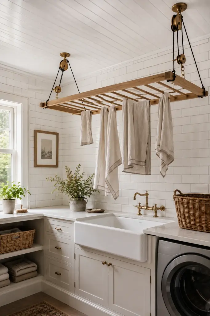 Vintage Brass Ceiling Pulley System