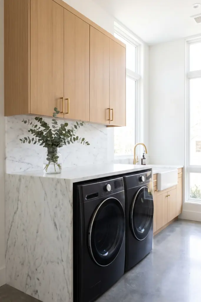 Elegant Waterfall Edge Marble Station