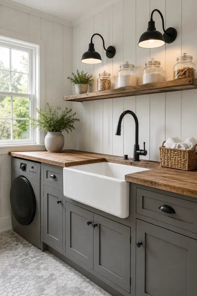 Modern Farmhouse with Vertical Shiplap