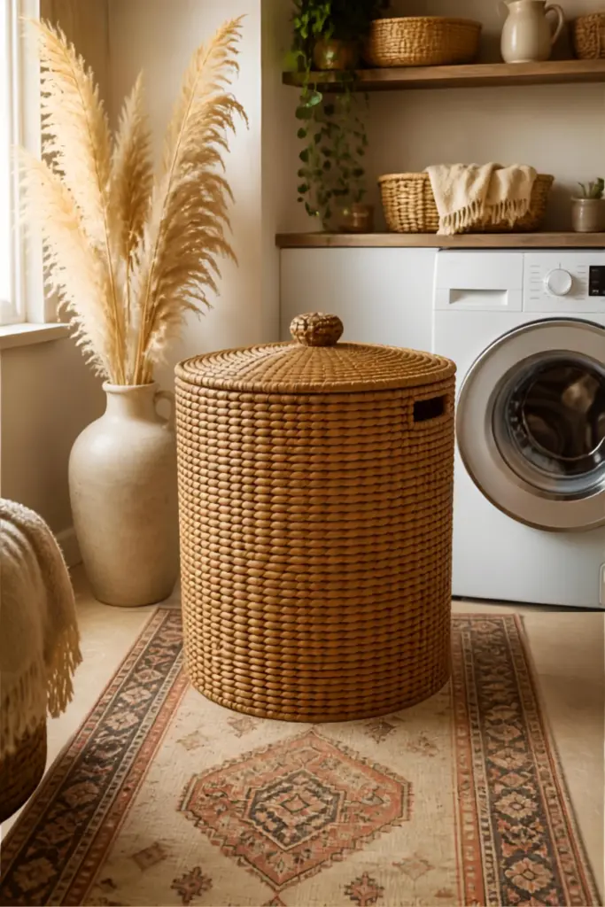 Oversized Woven Rattan Hamper