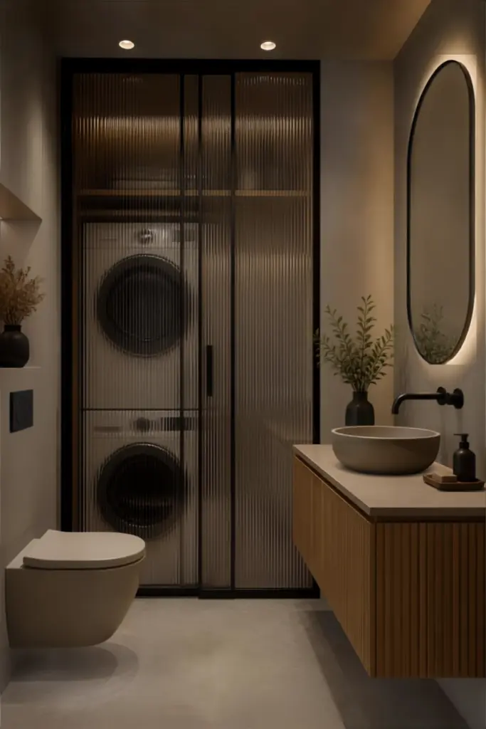 Bathroom Combo with Fluted Glass Doors