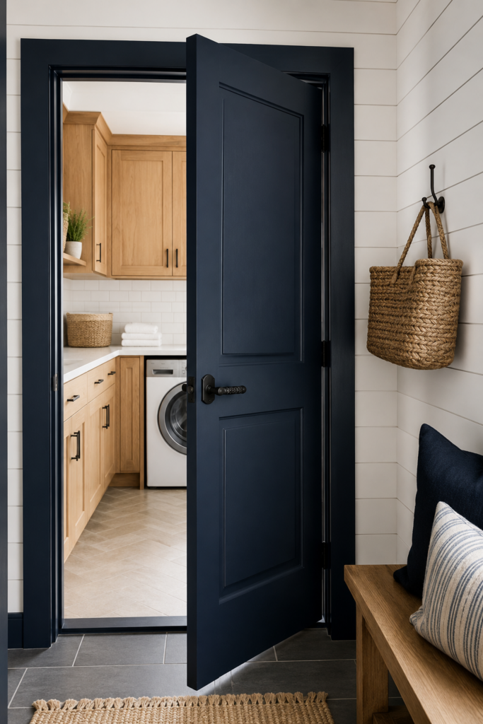 Bold Navy Blue Solid Core Door