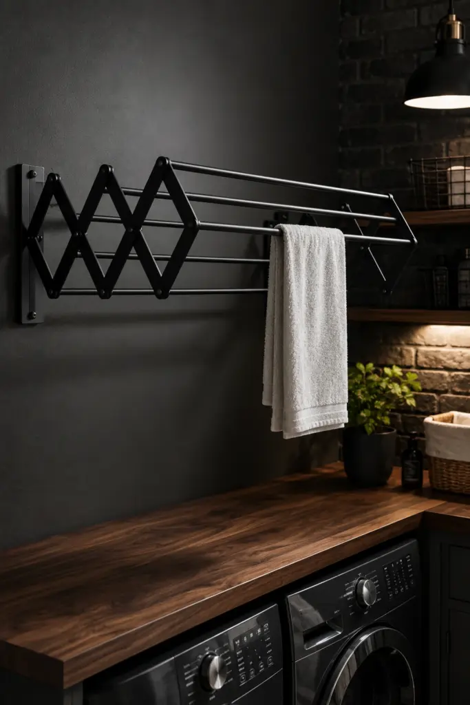 Matte Black Accordion Wall Rack