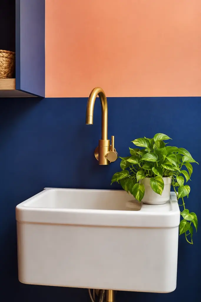 Color-Blocked Utility Sink Area