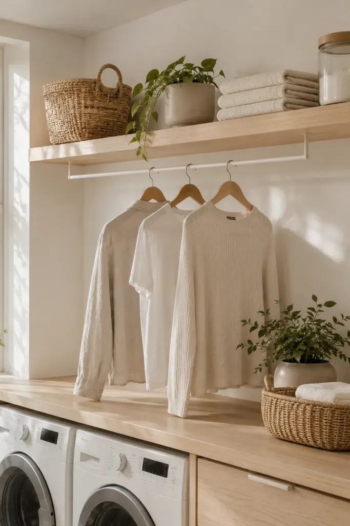 Floating Shelf with Integrated Hanging Rail