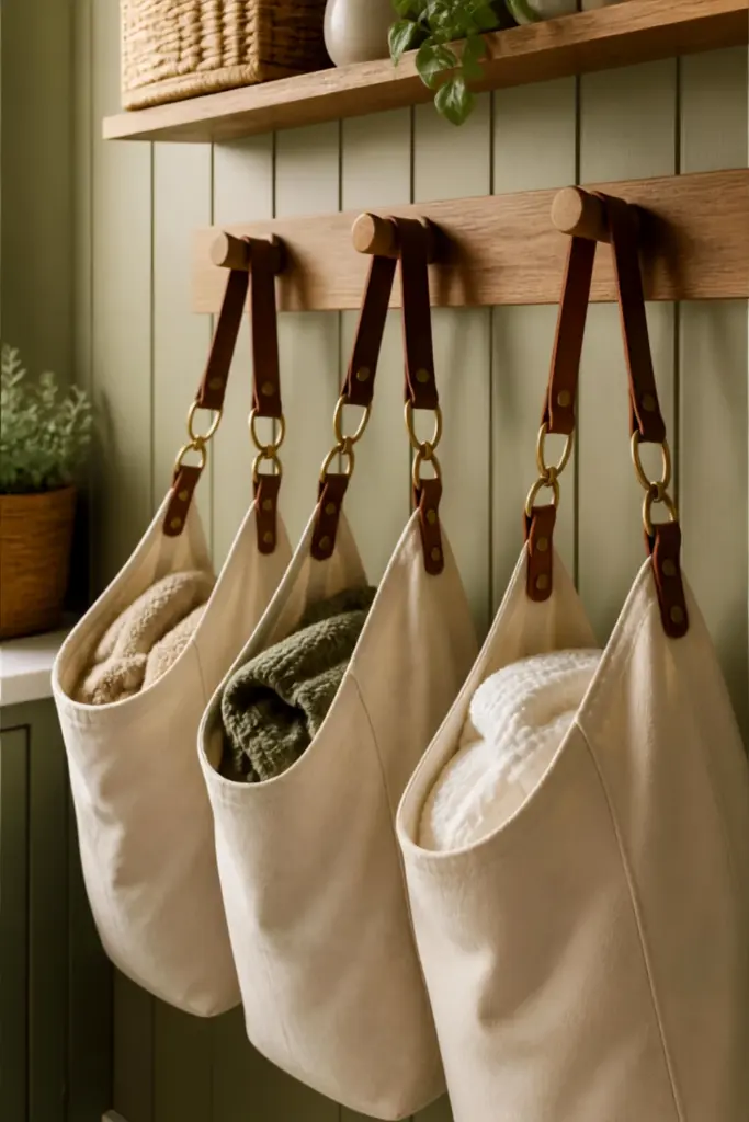 Wall-Mounted Canvas Hamper Bags