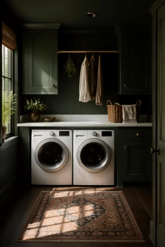 Moody Green Laundry Corner