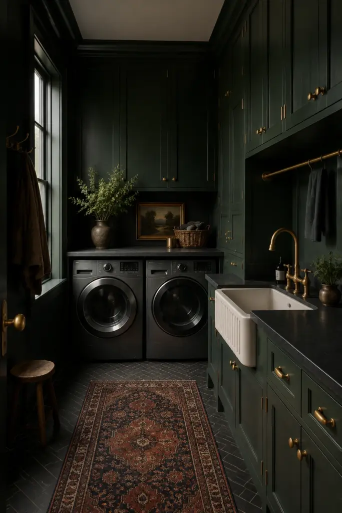 Moody Dark Green Cabinetry
