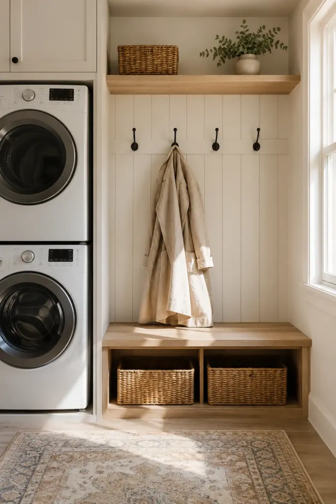 Seamless Mudroom and Laundry Hybrid