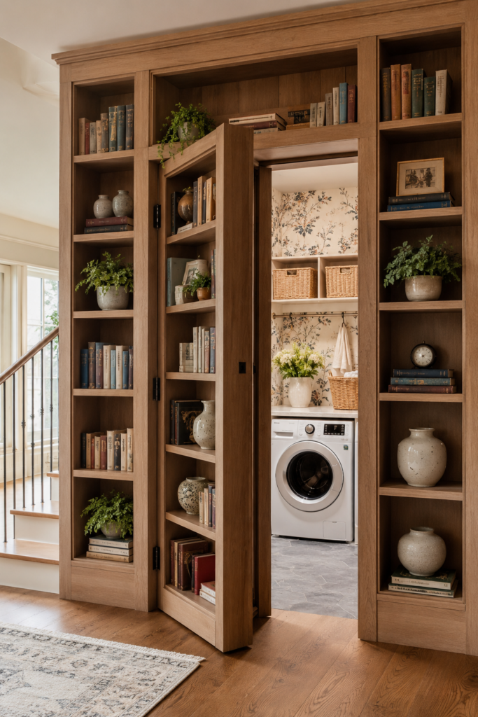 Secret Bookshelf Laundry Room Entrance