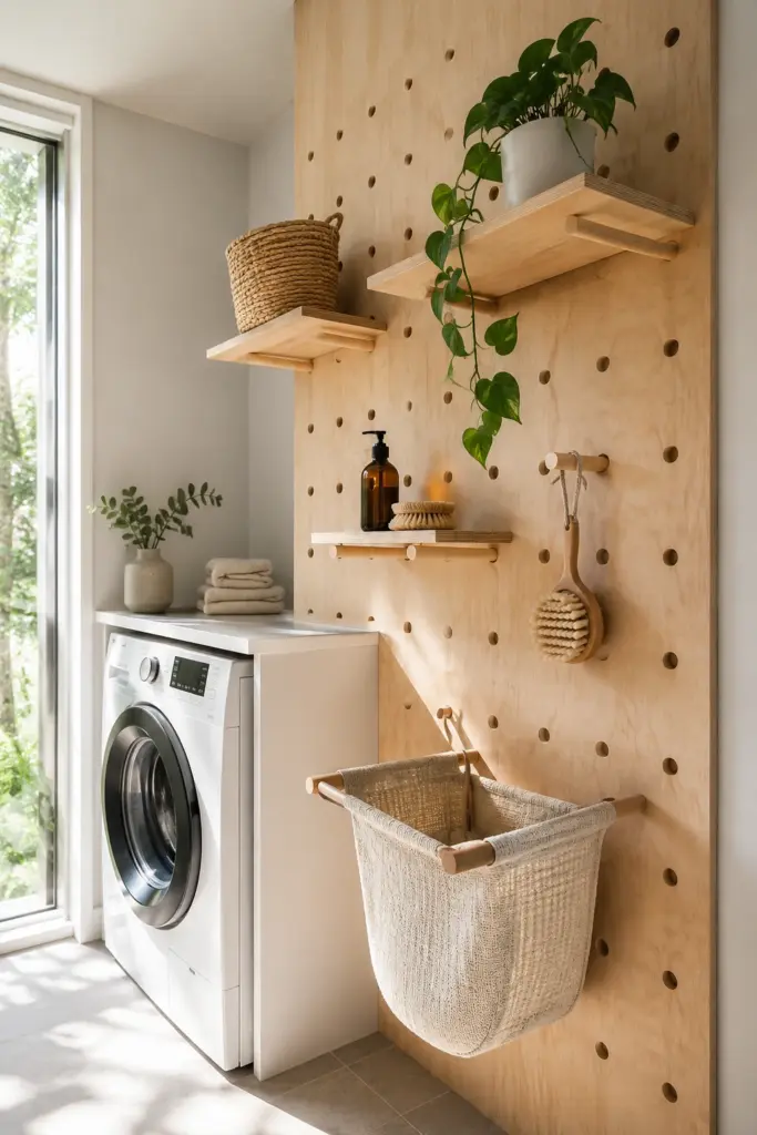 Floor-to-Ceiling Pegboard Storage