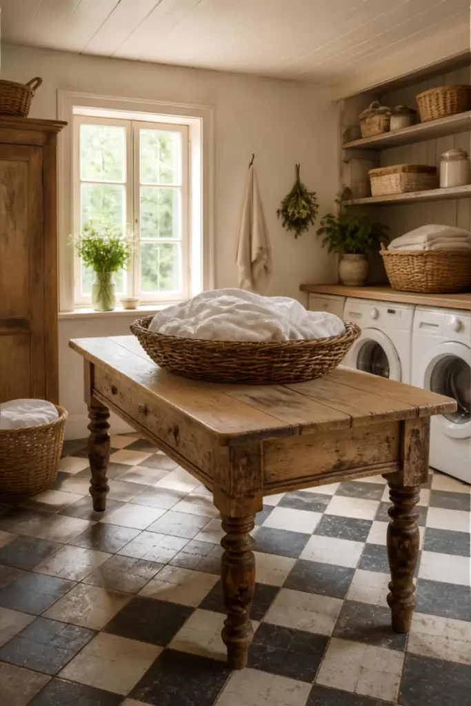Antique Farmhouse Table Island