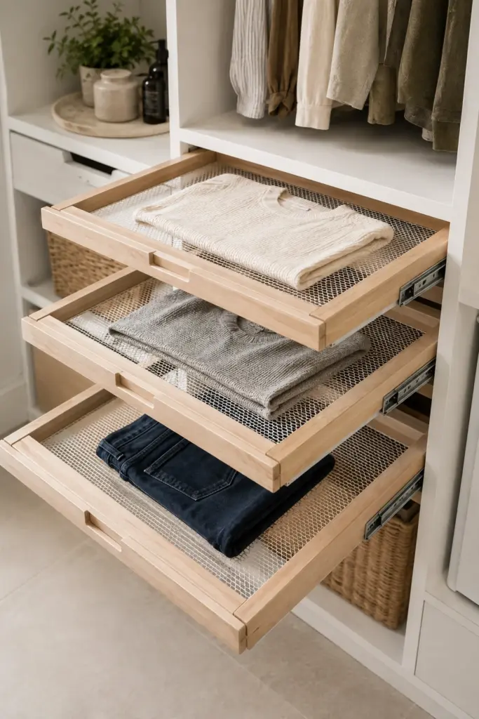 built-in-mesh-sweater-drying-drawer