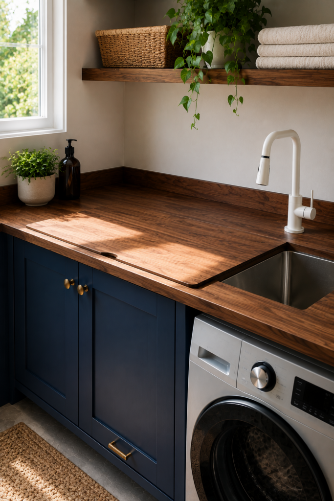 Hidden Sink with Butcher Block Cover