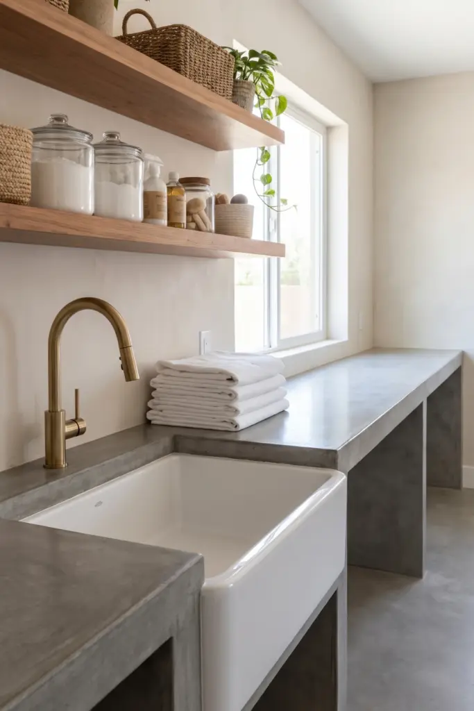 Integrated Utility Sink and Folding Zone
