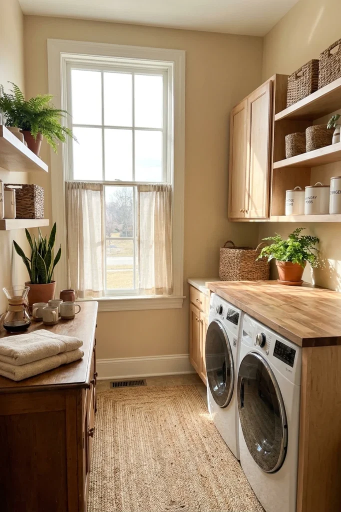 Create a Coffee-Inspired Laundry Room with Warm Neutral Tones