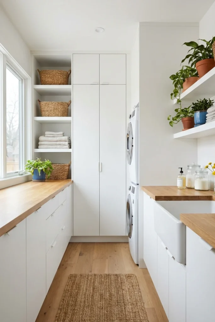 Hidden Storage Behind Full-Height Cabinets