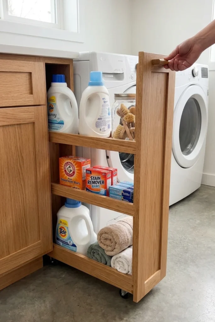 Slim Rolling Laundry Cart
