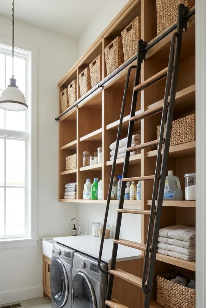 Vertical Laundry Room Storage