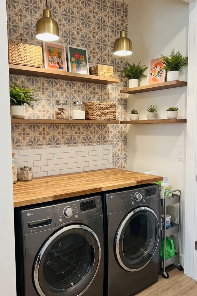Apartment Laundry Room With Rental-Friendly Decor