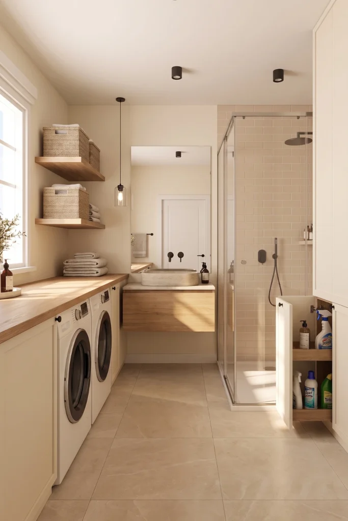 Bloxburg Laundry and Bathroom Combo With Functional Design