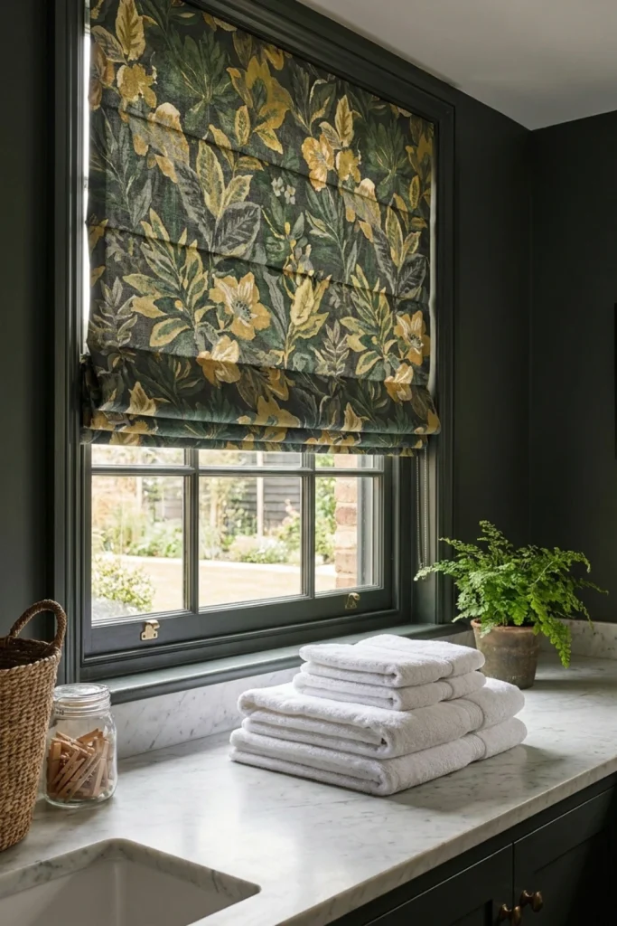 Bold Botanical Roman Shades