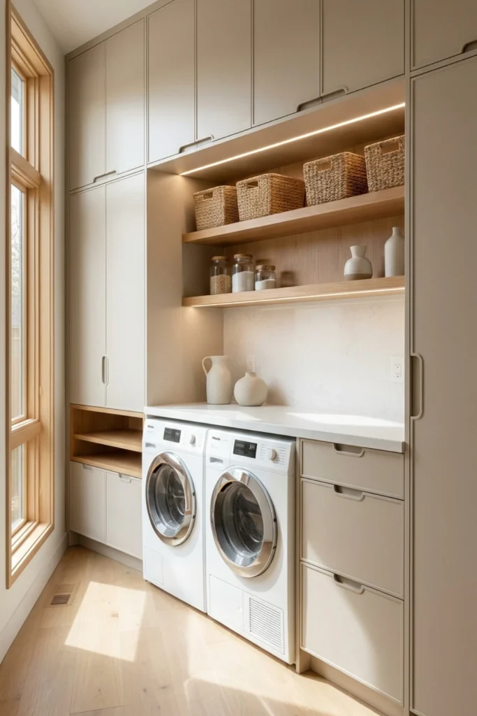 Built-In Laundry Storage Wall