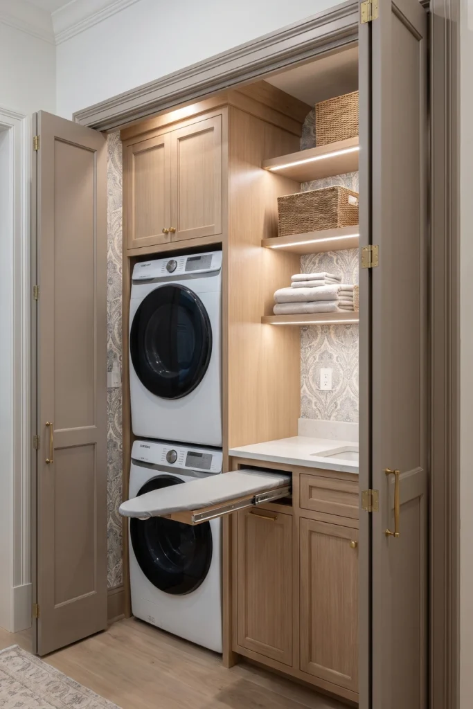 Closet Laundry Room With Hidden Functionality