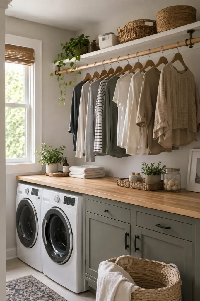 laundry room hanging ideas