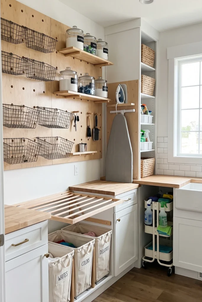 Organized Laundry Room Hack Wall System