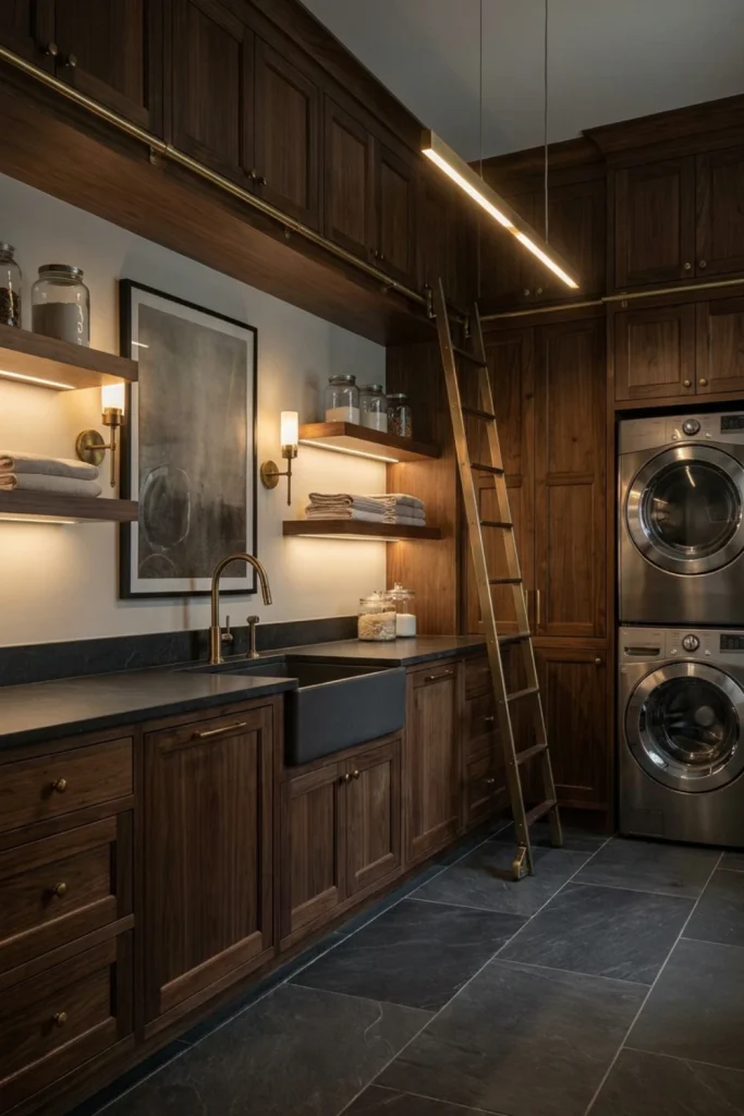 Layered Luxury Laundry Room Lighting