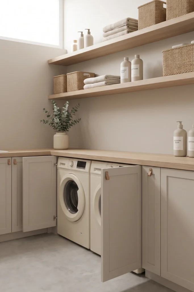 Minimalist Laundry Room Bloxburg With Neutral Tones