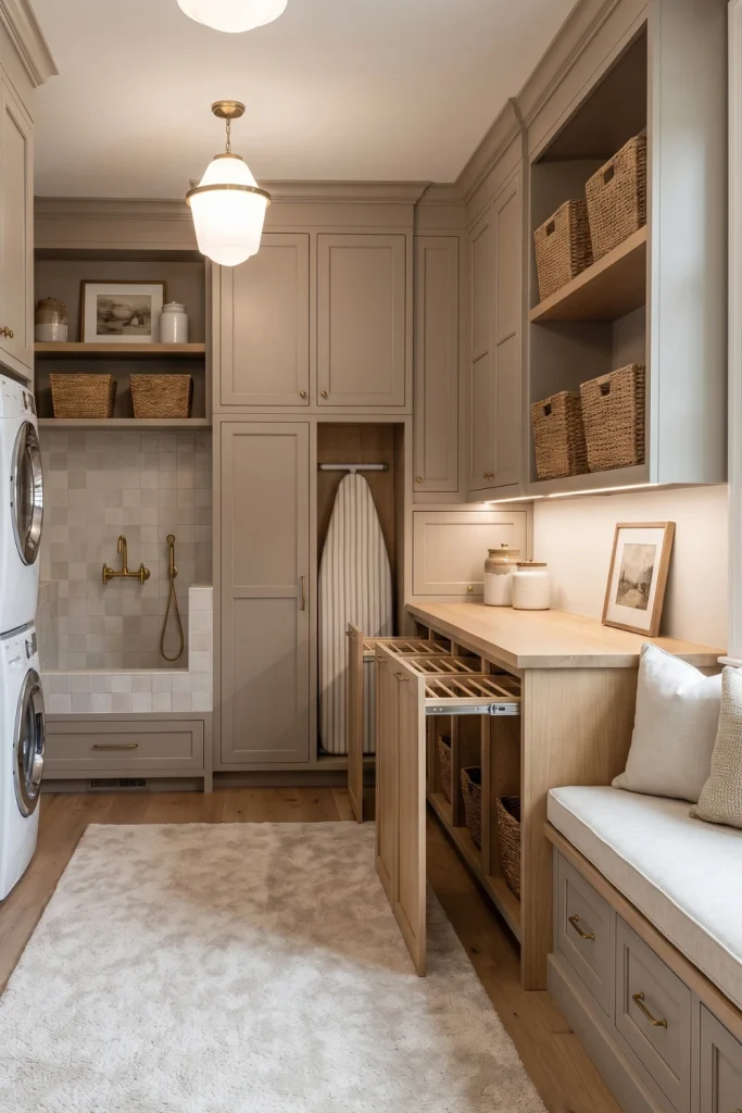 Multi-Functional Laundry Room With Hidden Features