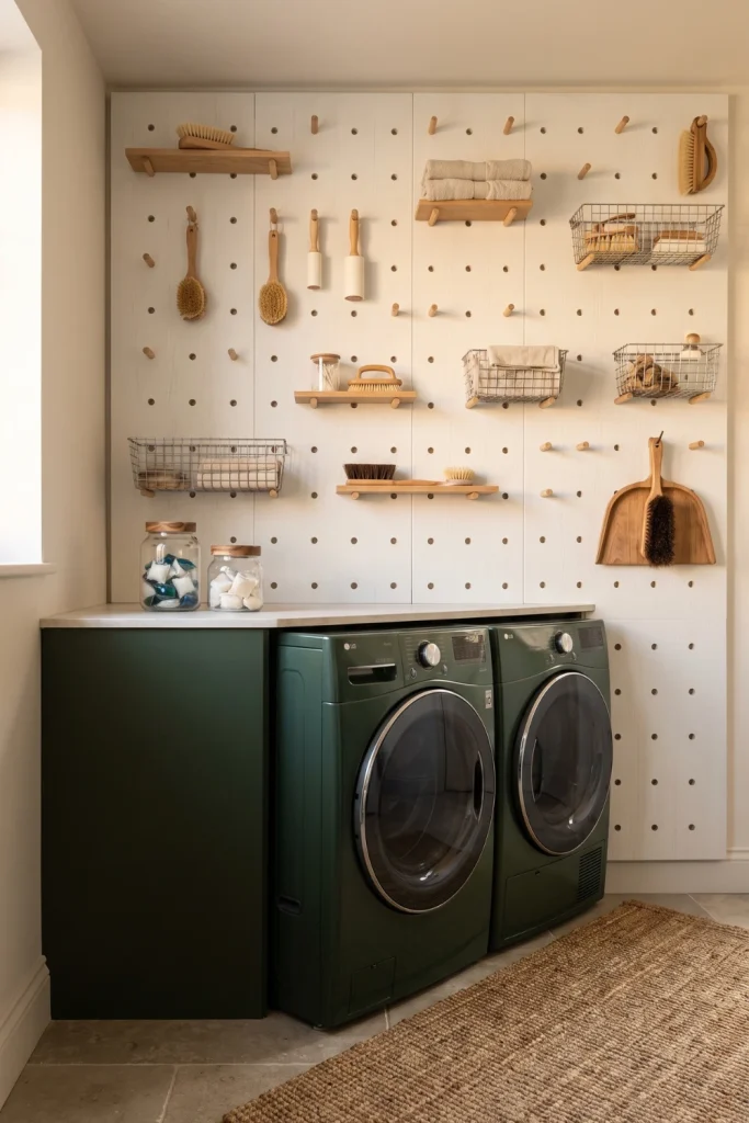 Pegboard Wall for Hanging Supplies