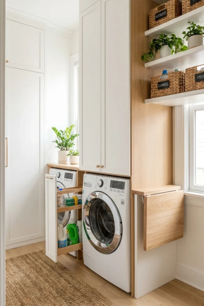 Small Laundry Room Cabinet Ideas With Vertical Storage