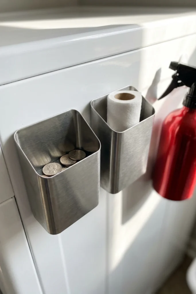 Wall-Mounted Lint and Pocket Change Bins
